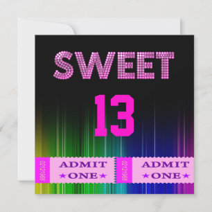 Convite Ingressos para Festa de Aniversário de 13 anos Swe
