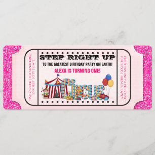 Convite Ingressos para o Circo das Meninas Festa de Aniver
