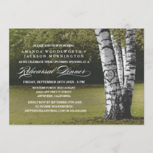 Convite Iniciais de Árvore de Birch Ensaios de Janto Convi