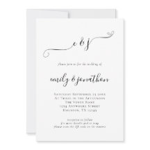 Iniciais de Código QR de Casamento em Letra Elegan