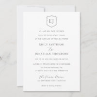 Iniciais de Monograma de Crest Texto de Cinza Casa