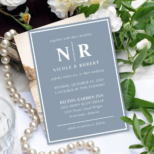 Convite Iniciais De Monograma E De Casamento Elegante