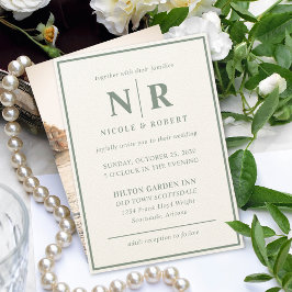 Convite Iniciais De Monograma E De Casamento Elegante