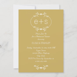 Convite Iniciais e janto de ensaio de casamento em ouro de