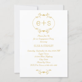 Convite Iniciais em uma festa de noivado de casamento de q