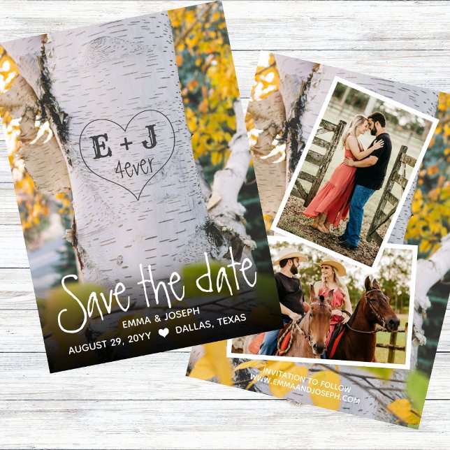 Convite Iniciais Russos 4ever Casamento de Árvores Esculpi (Criador carregado)