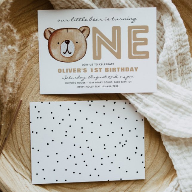 Convite inicial | Convite de aniversário do urso (Criador carregado)