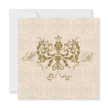 Convite inicial de casamento ao quadrado de Cream 