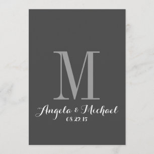 Convite Inicial De Casamento De Cinzas Elegantes