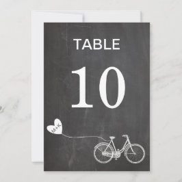 Convite Inicial do número da mesa de bicicleta romântica n