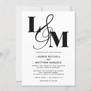 Convite inicial minimalista de casamento