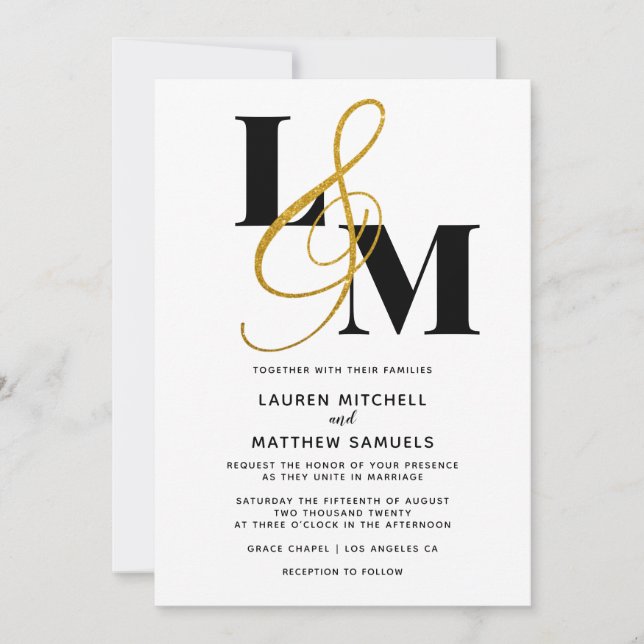 Convite inicial minimalista de casamento (Frente)