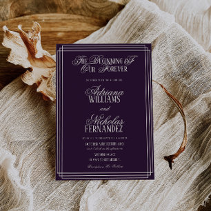 Convite Início de Plum de Nosso Casamento Eterno Atemporal