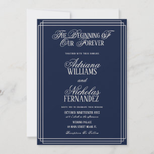 Convite Início do Nosso Para Sempre Intemporal Casamento A