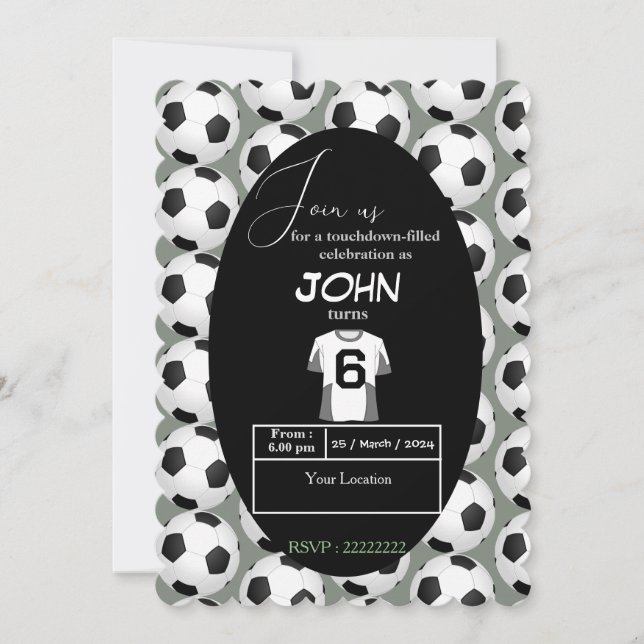 Convite Início rápido da comemoração do 6 (Frente)