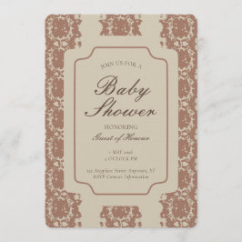 Convite Inky Gender Neutral Geometric Stripe Brown Beige
