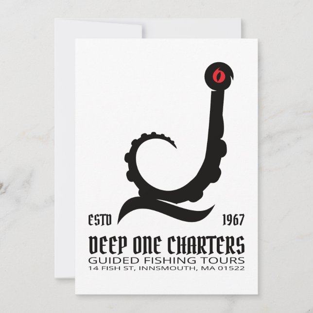 Convite Innsmouth Fisheries Tours Cthulhu Lovecraft (Frente)