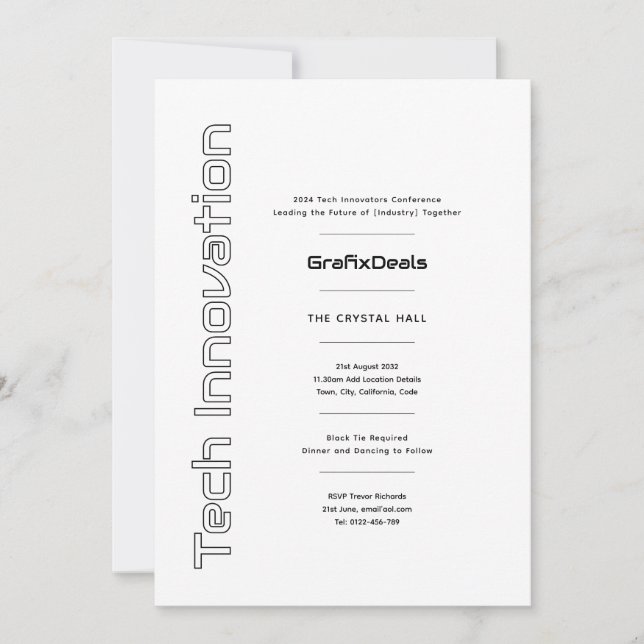 Convite Inovação Tecnológica Eventos Corporativos Modernos (Frente)