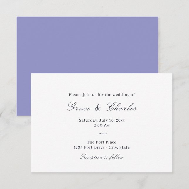 Convite Inquérito Casual de Casamento de Lavandas Elegante (Frente/Verso)