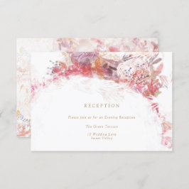 Convite Inserção da recepção das flores rosa-Primavera rom