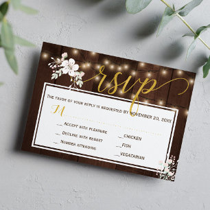 Convite Inserção das luzes de casamento florais de inver