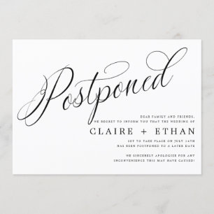 Convite Inserção de Adiamento de Casamento Simples