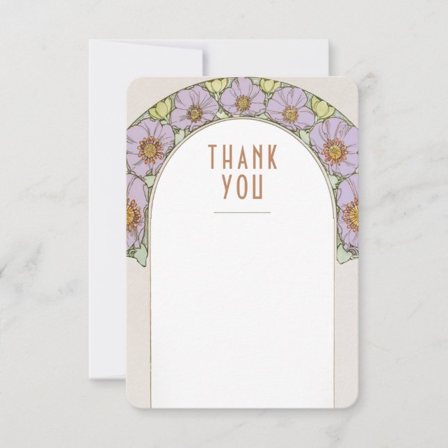 Convite Inserção de casamento Agradecer Arte Novo-Vintage  (Frente)