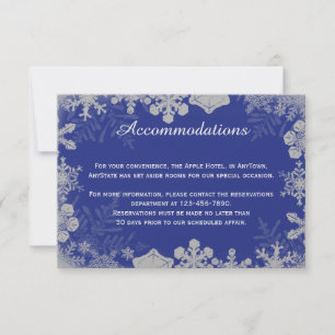 Convite Inserção de Casamento de Floco de Neve Azul e Pr