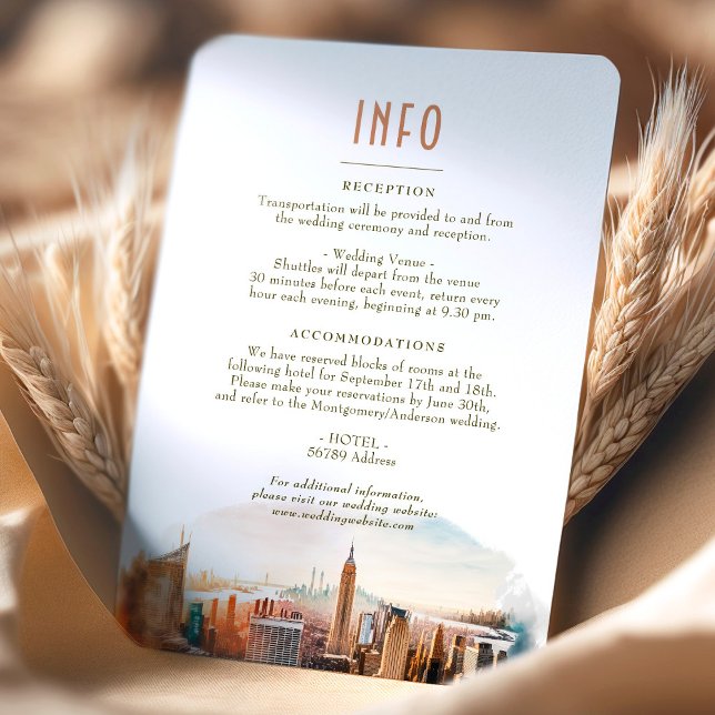 Convite Inserção de Casamento INFO e Detalhes Nova York (Criador carregado)