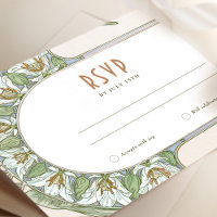 Inserção de RSVP de Casamento Art Nouveau Vintage