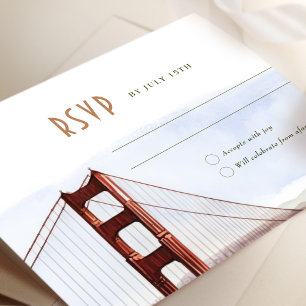 Convite Inserção de RSVP de casamento com destino em São F