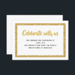 Convite Inserção do Bar brilhante branco e Dourado Mitzvah<br><div class="desc">Esta placa de inserção de tendência apresenta letras em negrito na parte frontal,  com uma aparência em camadas em branco e brilho dourado,  e uma parte traseira de cor sólida. Adicione seu texto usando o formulário modelo. Altere a fonte,  o layout e as cores usando o recurso Personalizar.</div>