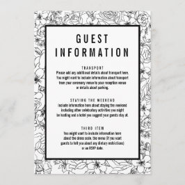 Convite Inserção simples de informações florais de convida
