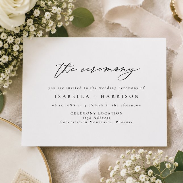 Convite Inserto de Cerimônia de Casamento MARAH Elegante M (Criador carregado)