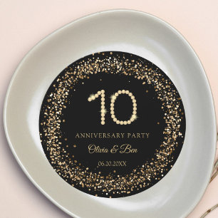 Convite Inserto de prato carregador Gold Diamond 10º Anive