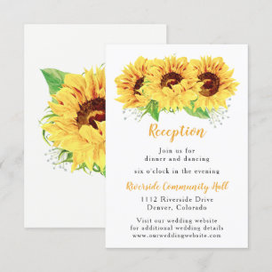 Convite Inserto de Recepção de Casamento Floral de Girasso