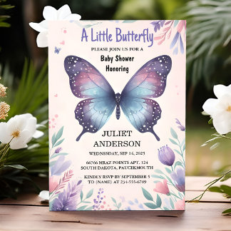 Convite Inseto Boho Soft Glow Live Butterfly Chá de fralda