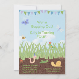 Convite Inseto de Aquarela Presente Aniversário Convidado 