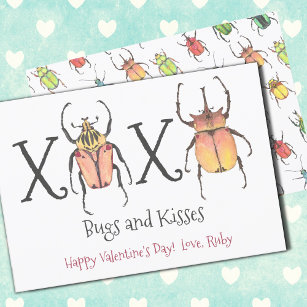 Convite Insetos e Dia de os namorados Kisses XOXO