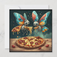 Insetos engraçados e fofos comendo uma pizza ideia