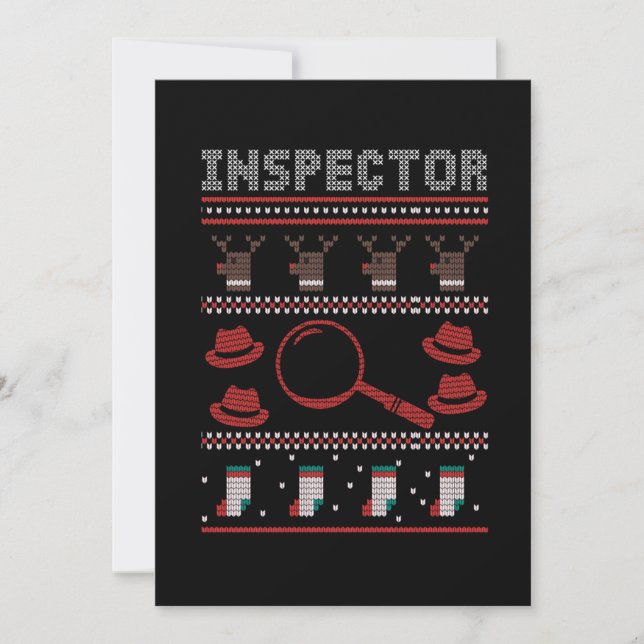 Convite Inspector Investigator Ugly Christmas Sweater Gift (Frente)