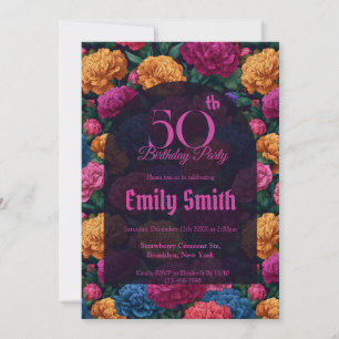 Convite Inspirado em Cravo Floral Botânico para Aniversári