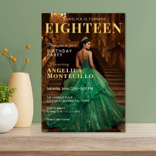 Convite inspirado na Emerald e na Dourada Magazine