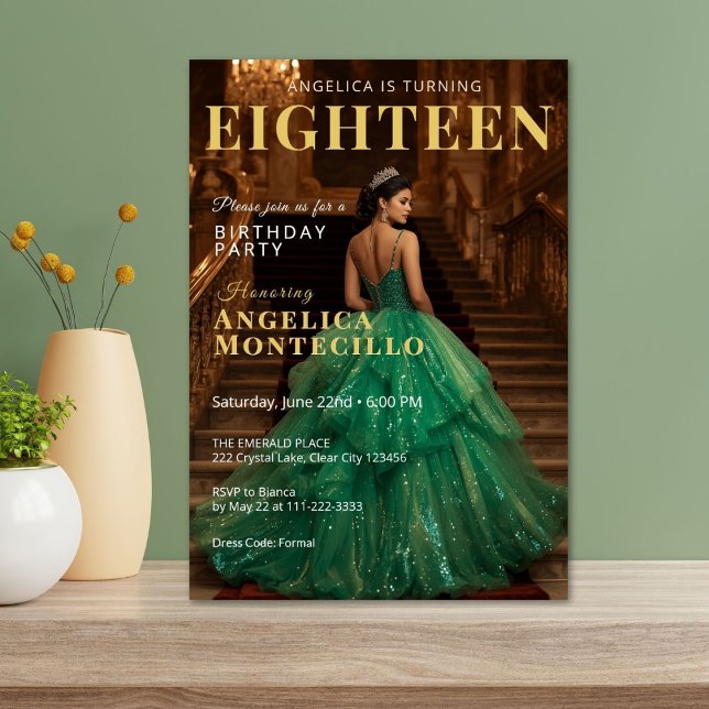 Convite inspirado na Emerald e na Dourada Magazine (Criador carregado)