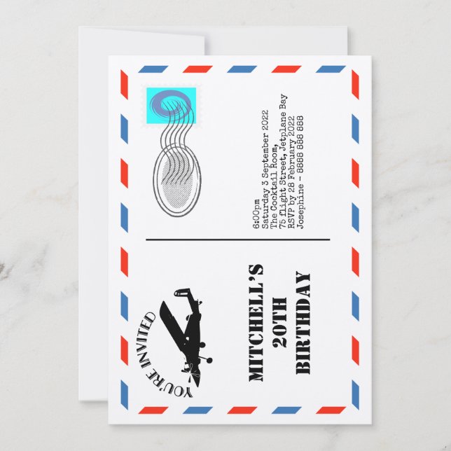 Convite inspirado no viagem (Frente)