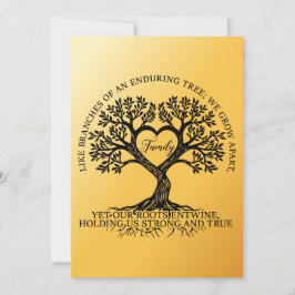 Convite Inspirational family quotes on a tree with roots