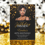 Convite Instagram de Foto Preto Dourado do Janto aniversár<br><div class="desc">Defina o tom para uma noite inesquecível com este Convite Instagram para Janto de Aniversário Dourado e Negro. Com um design moderno, sotaques de ouro elegantes, e uma opção de carregamento de fotos, isso combina perfeitamente sofisticação e personalização. Compartilhe a alegria e entusiasmo do seu dia especial enquanto impressiona seus...</div>