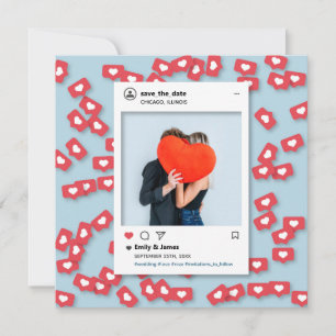 Convite Instagram Legal Amor Divertido Salve a Data