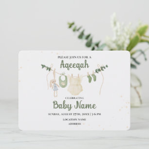 Convite Instantâneo Editável Aqeeqah Aqiqah