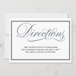 Convite Instruções de Casamento em Script Azul Ardesia Enc